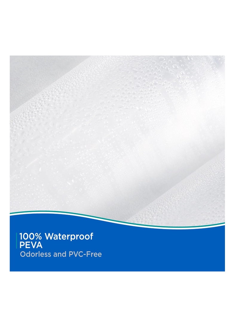 Waterproof PEVA Shower Curtain with Hooks Liner 9 Mesh Storage Pockets 70 x 72 Bathroom Organizer Clear - Image 5